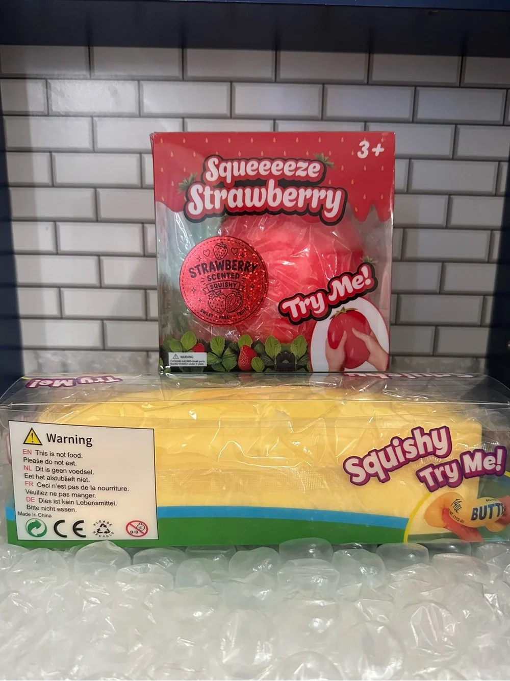 Jumbo Strawberry + Butter Squishy Bundle | Sensory Fidget Toys